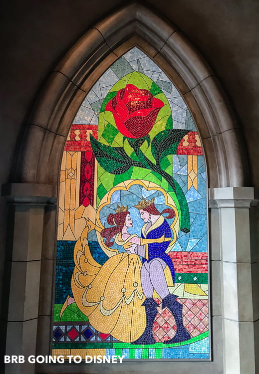stained glass window at be our guest in the magic kingdom