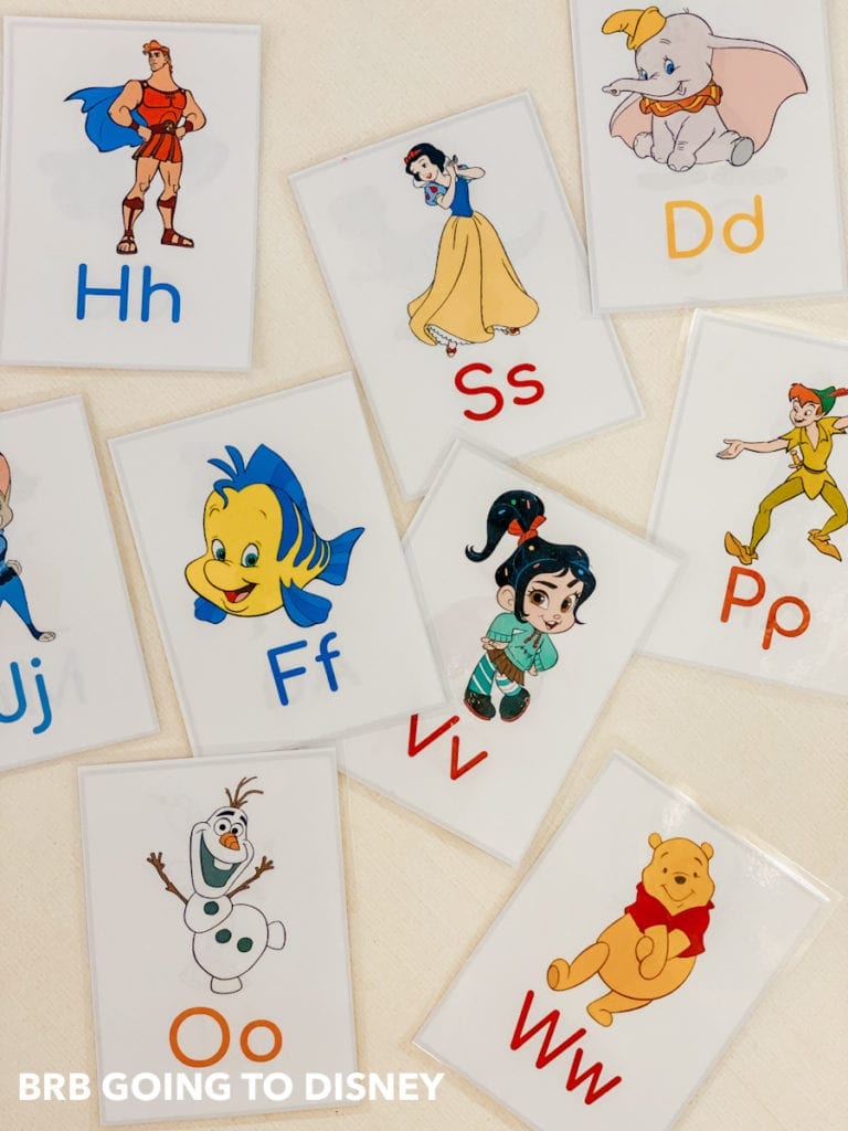 Disney Alphabet Flash Card Printable – BRB Going to Disney