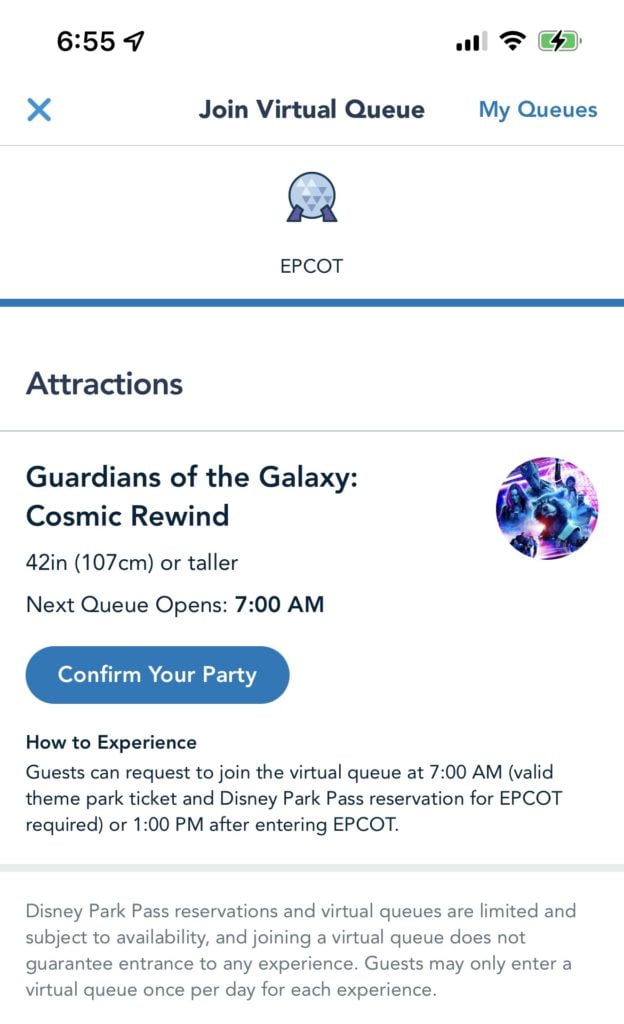 How to Ride Guardians of the Galaxy Cosmic Rewind with Virtual